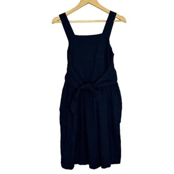 LOFT Outlet Navy Blue Jumper Dress Pockets Sz 2 NEW - Picture 2 of 14